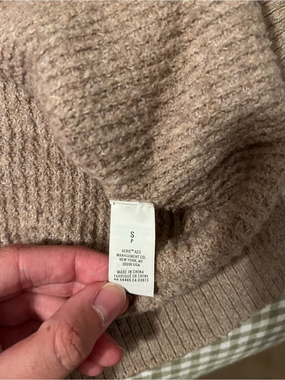 aerie Hooded Knit Pullover in tan-Taupe - Picture 4 of 5